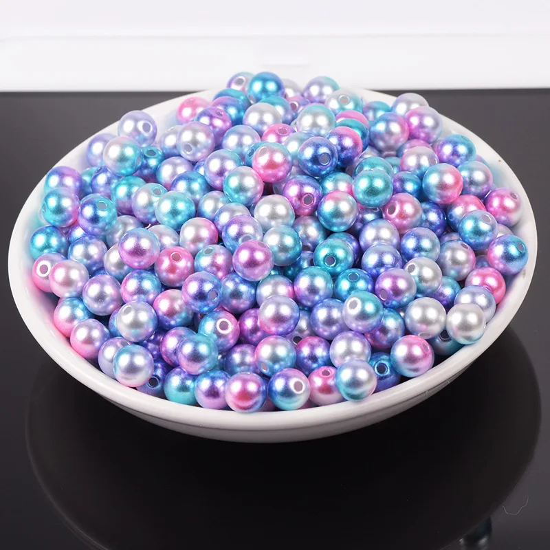 50-1000Pcs 3/4/5/6/8/10/12mm Beads Colorful Imitation Pearls With Hole Round Acrylic Pearl Diy For Jewelry Making Garment Access