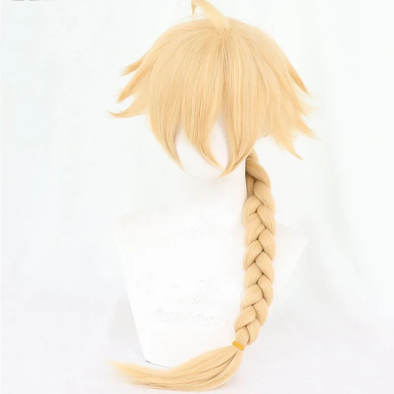 Genshin Impact Traveler Cosplay Aether Lumine Blond Wig Cosplay Anime Wigs Heat Resistant Synthetic Wigs Halloween for Girls