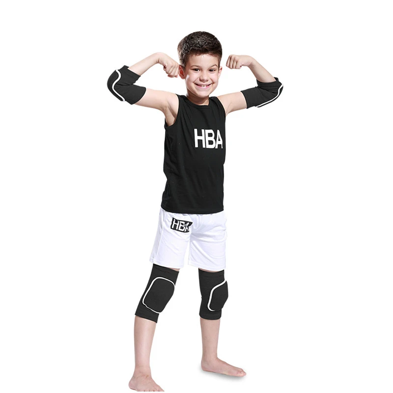 4pcs Kids Sports Knee And Elbow Pads Set Thick Sponge Skate Kneepad Elbow Brace Support Knee Protector for Children Girls Women