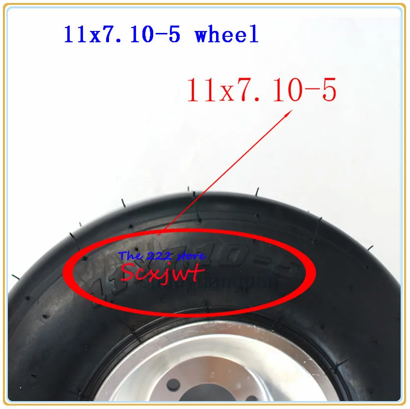 DIY rear Wheel GO KART KARTING ATV UTV Buggy Quad Rear wheel 11X7.10-5 tubeless tyre Vacuum Tire with aluminum rim 5 inch