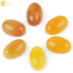 CSJA 20x30mm Natural Yellow Onyx Cabochon for Making Rings Oval Shape Agates Loose Bead CAB Jewelry Findings DIY Crafts 1pc G276