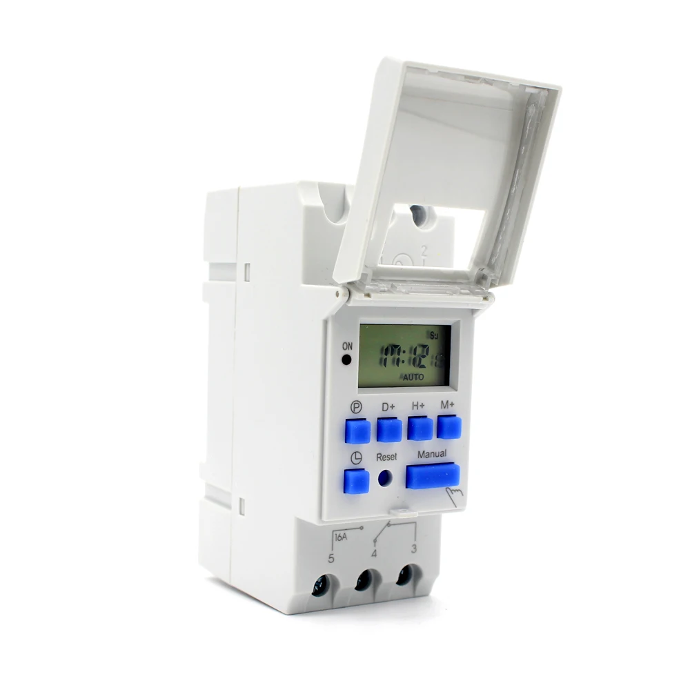 ManHua 16A 220VAC/250VAC Weekly LCD Programmable Timer Relay MT15 Digital Timer Switch Din Rail Mounted