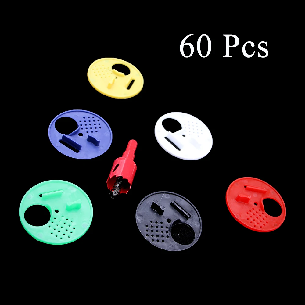 

60Pcs Queen Beekeeping Bee Supplies Ventilate Hole Round Beehive Rotary 53mm Entrance Gate Disc Plastic Nest Door Metal Opener