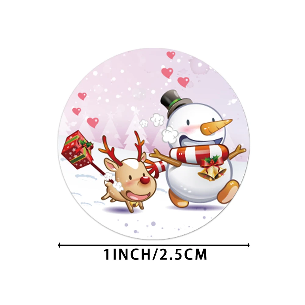 500PCS CHRISTMAS Stickers Snowman Stickers Printable Label Stickers 8 Patterns Cartoon Reward Stickers Children Toys Gifts