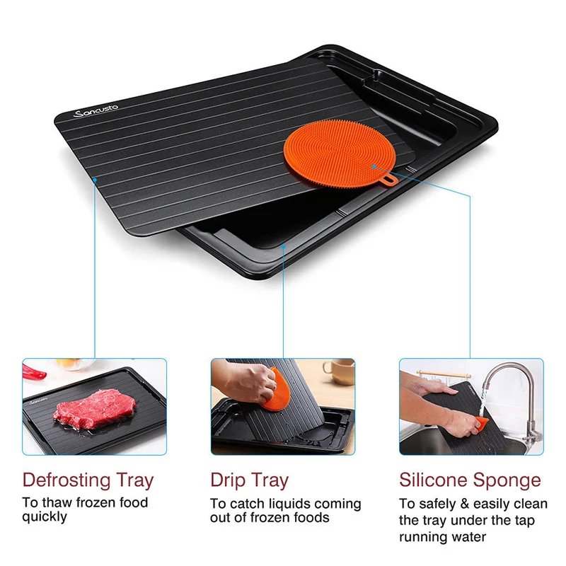 1pc Fast Defrost Tray Fast Thaw Frozen Meat Fish Sea Food Quick Defrosting Plate Board Tray Kitchen Gadget Tool