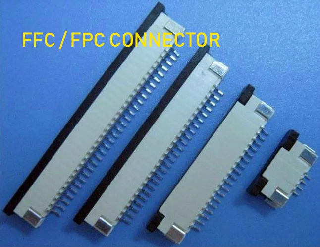 100pcs FFC / FPC connector 1mm 4 5 6 7 8 10 12 14 16 18 20 22 24 26 28 30P Bottom Contact Right angle Drawing type Upper contact