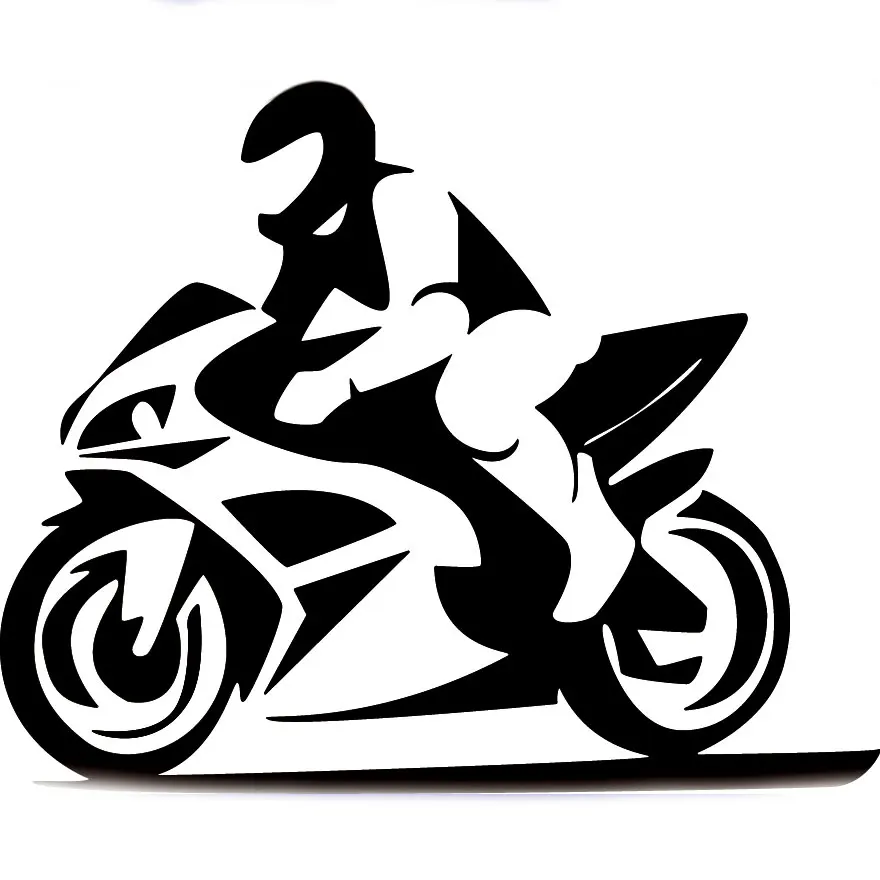 1 Piece Motorcycle Sticker 15x12cm Silhouette Biker Car Bike Sticker JDM Yamaha R1 R6 Vinyl Waterproof Car Sticker  15cm * 12cm