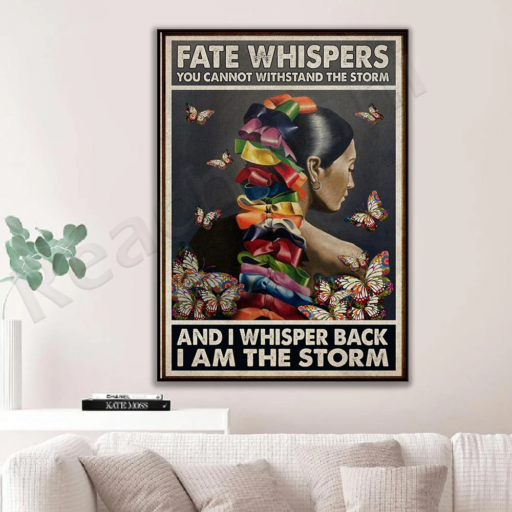Mexican girl poster, fate whispers you can’t bear the storm, I whispered back I am a storm poster, Latin woman wall art