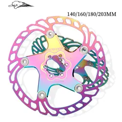 Mountain bike thickened floating rotor 140mm 160mm 180mm 203mm road bike strong cooling disc brake rotors rainbow MTB