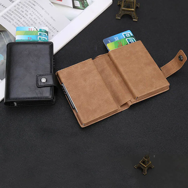 2019 Aluminum Wallet Credit Card Holder Metal with RFID Blocking Multifunction Wallet Travel Metal Case