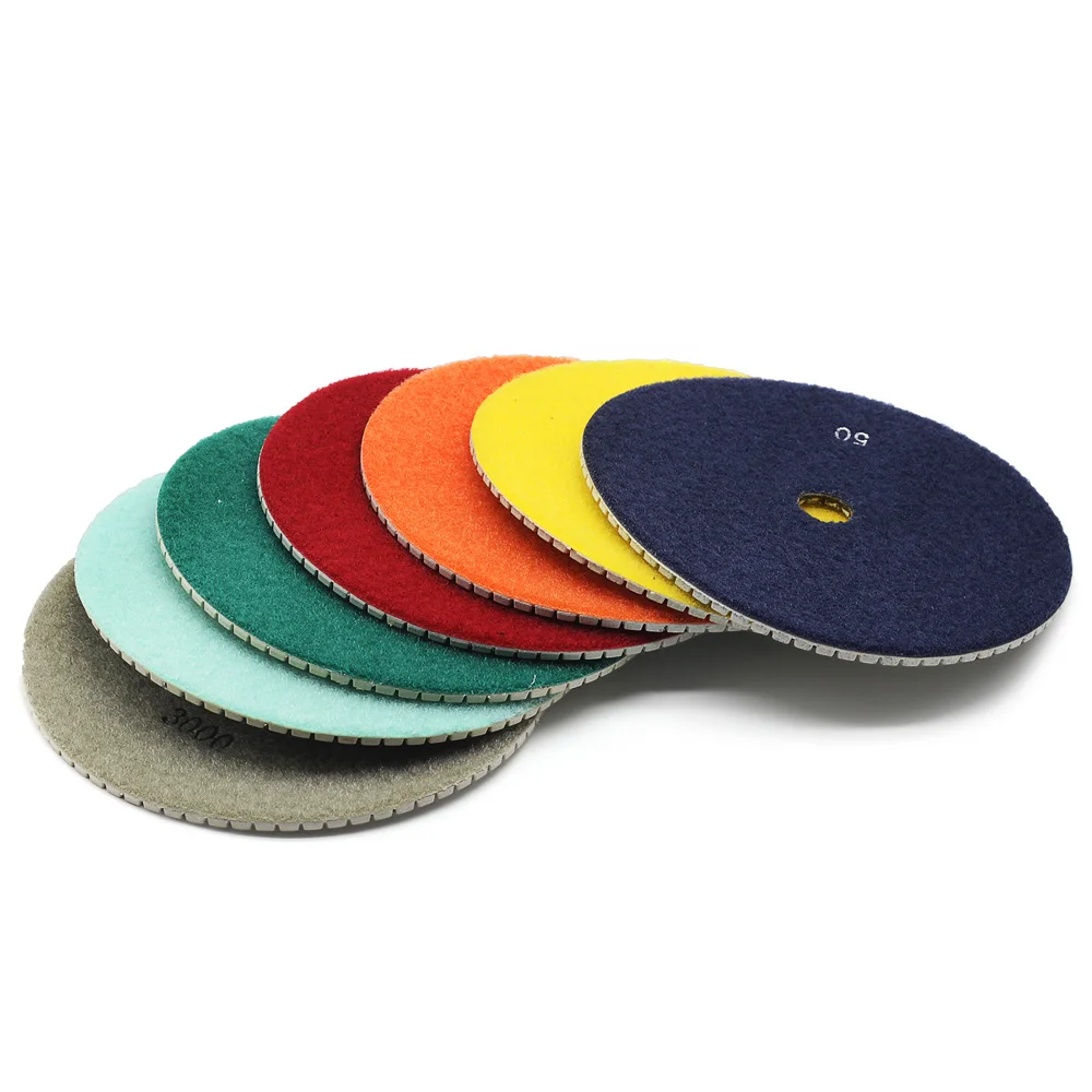 Miễn phí vận chuyển 7 inch kim cương đánh bóng pads 180 mét 7 cái/bộ khô và ướt đánh bóng cho đá granite đá cẩm thạch