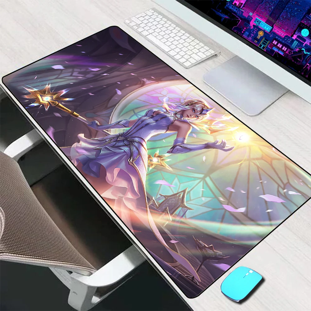 League of Legends Lux Mouse Pad Large Gaming Accessories Mouse Mat Keyboard Mat Desk Pad XXL Computer Mousepad PC Gamer Mausepad