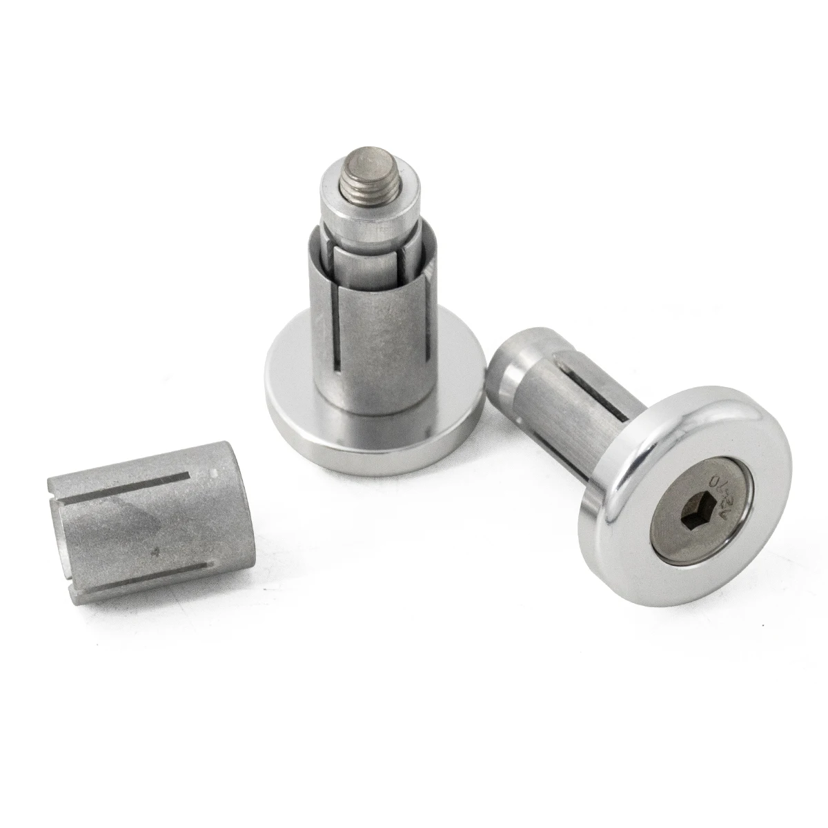 13.5-18mm Retrofit Motorcycle Universal Aluminum Alloy CNC Handlebar Silver Balance Block Bar End Cap With Dia 22mm