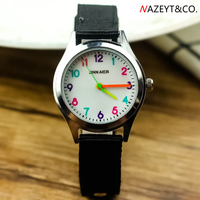 child wristwatch new fashion children sports watch boys girls simple design nylon wristwatch kids color no. scale quartz clock