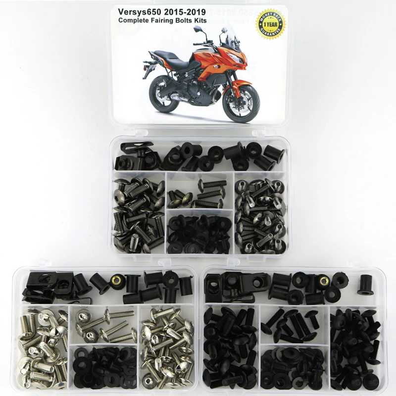 

Fit For Kawasaki Versys 650 2015-2020 2021 2022 2023 2024 Complete Full Fairing Bolts Kit Body Screws Washer Fastener Nuts Clips