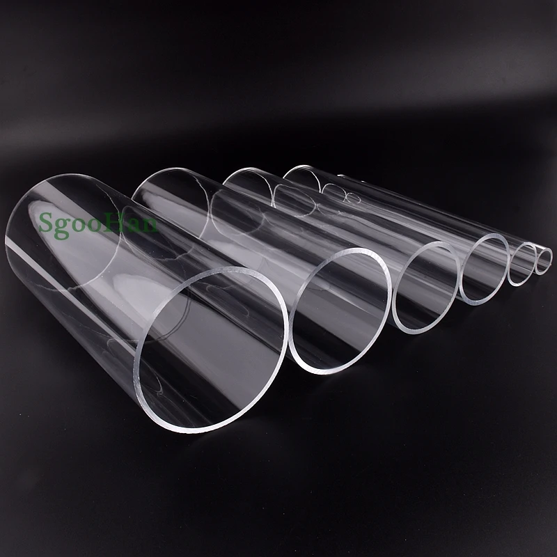 2pcs Length 20cm O.D 40~110mm Clear Plexiglass Acrylic Aquarium Fish Tank Tube Home DIY Filter Accessories Water Tank PMMA Pipe