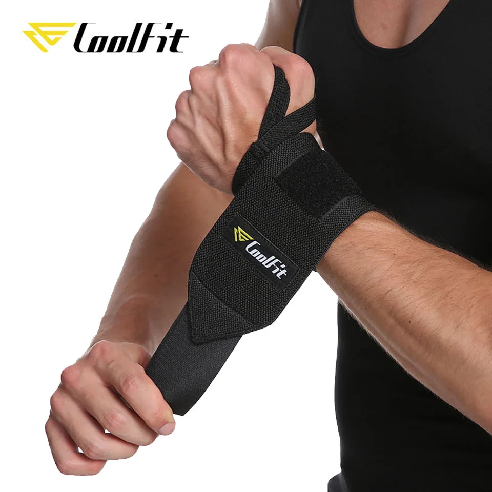 CoolFit 1 Pair Gym Fitness Weightlifting Bracers Powerlifting Wristband Support Elastic Wrist Wraps Bandages Brace for Sports