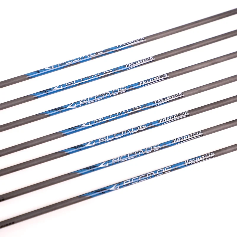 12pcs Archery Pure Carbon Arrow ID 4.2mm 31\'\' Spine 300 350 400 500 600 700 800 900 1000 For Recurve/Compound Bow Shooting