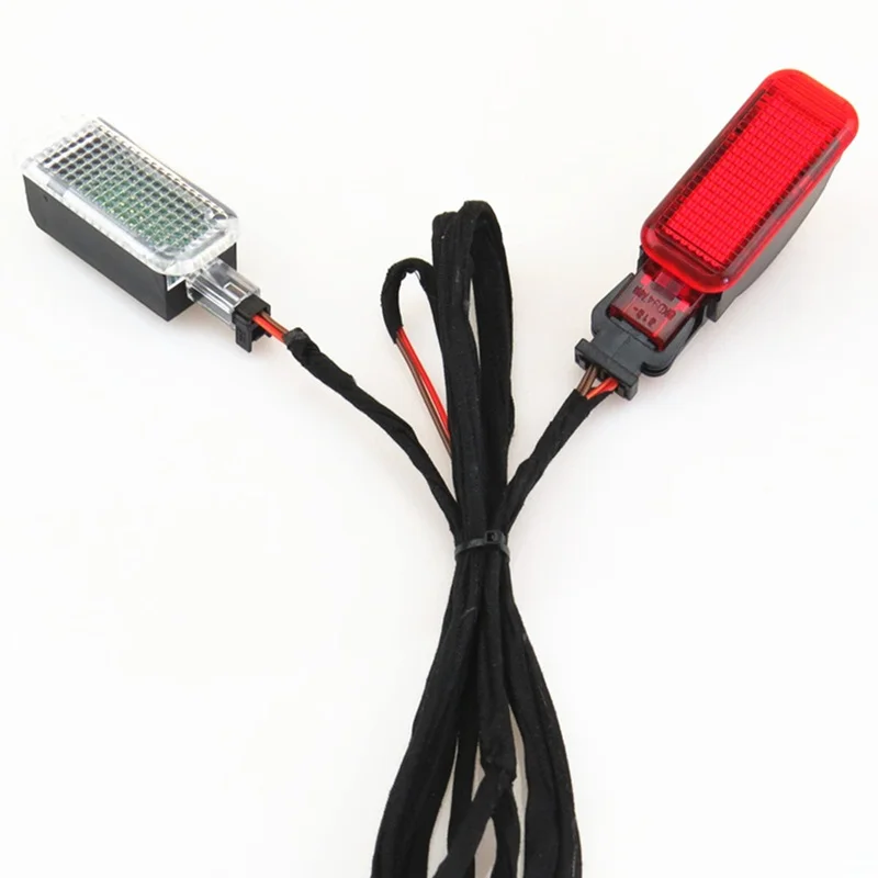 Car Interior Led Footwell Light+Red Door Panel Warning Lights lamp Cable For A3 S3 A4 B8 S4 A5 S5 A6 S6 A7 A8 S8 Q3 Q5 TT TTRS