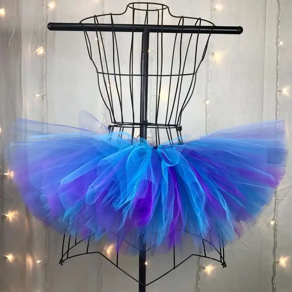 Blue & Purple Baby Girls Tutu Skirt Fluffy Children Skirt Tutu Ballet Kids Pettiskirt Tulle Party Dance Skirts for Girls