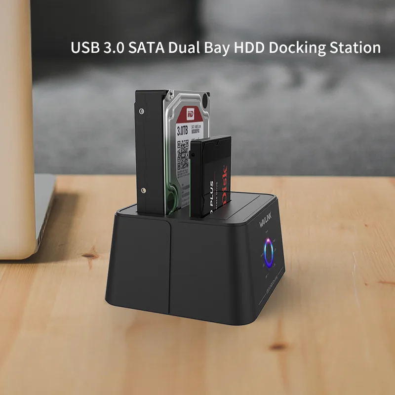 Wavlink High Speed USB 3.0 to SATA Dual Bay External Hard Drive Docking Station 5Gbps for 2.5/3.5