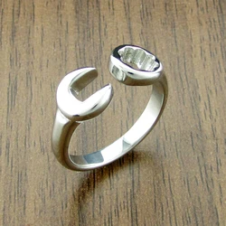 Vintage 316L Stainless Steel  Silver color Women's Wrench Biker Ring  Jewelry