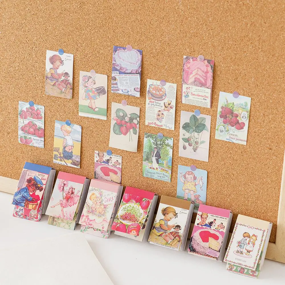 99pcs/lot Memo Pads Sticky Notes Vintage animals Strawberry paper Junk Journal Scrapbooking Stickers Office School stationery