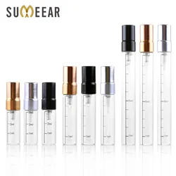 Botella de Perfume rellenable, espray vacío de aluminio, atomizador, contenedor de viaje para cosméticos, Perfumes, 100 unids/lote