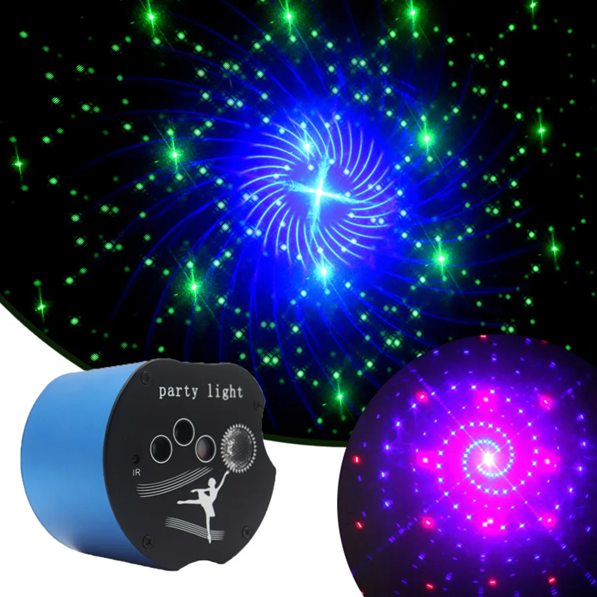 64 Patronen Apple Vormige Mini Rgb Lichten Effect Dj Led Disco Light Party Laser Projector Stage Light Met Afstandsbediening Dropshipping