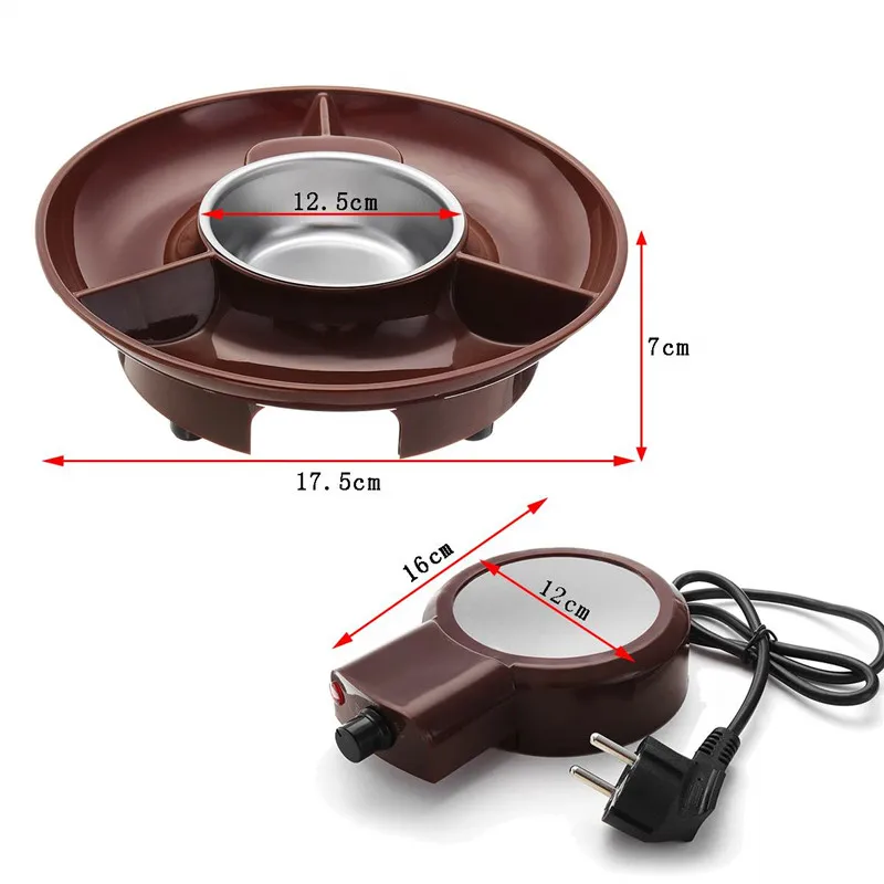 Multifunctional Chocolate Fondue Boiler Cheese Melting Fondue Pot Machine Kit Kitchen Stainless Steel Temperature Controller