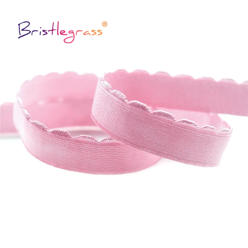 BRISTLEGRASS Plush Bra Strap Elastic Band 3/8 1/2 5/8 10mm 15mm Nylon Shoulder Tape Lingerie Underwear Sewing Trim 2 5 10 Yard