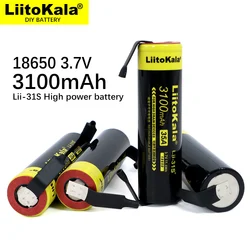 1-10PCS New LiitoKala Lii-31S 18650 Battery 3.7V Li-ion 3100mA 35A Power battery For high drain devices+DIY nickel