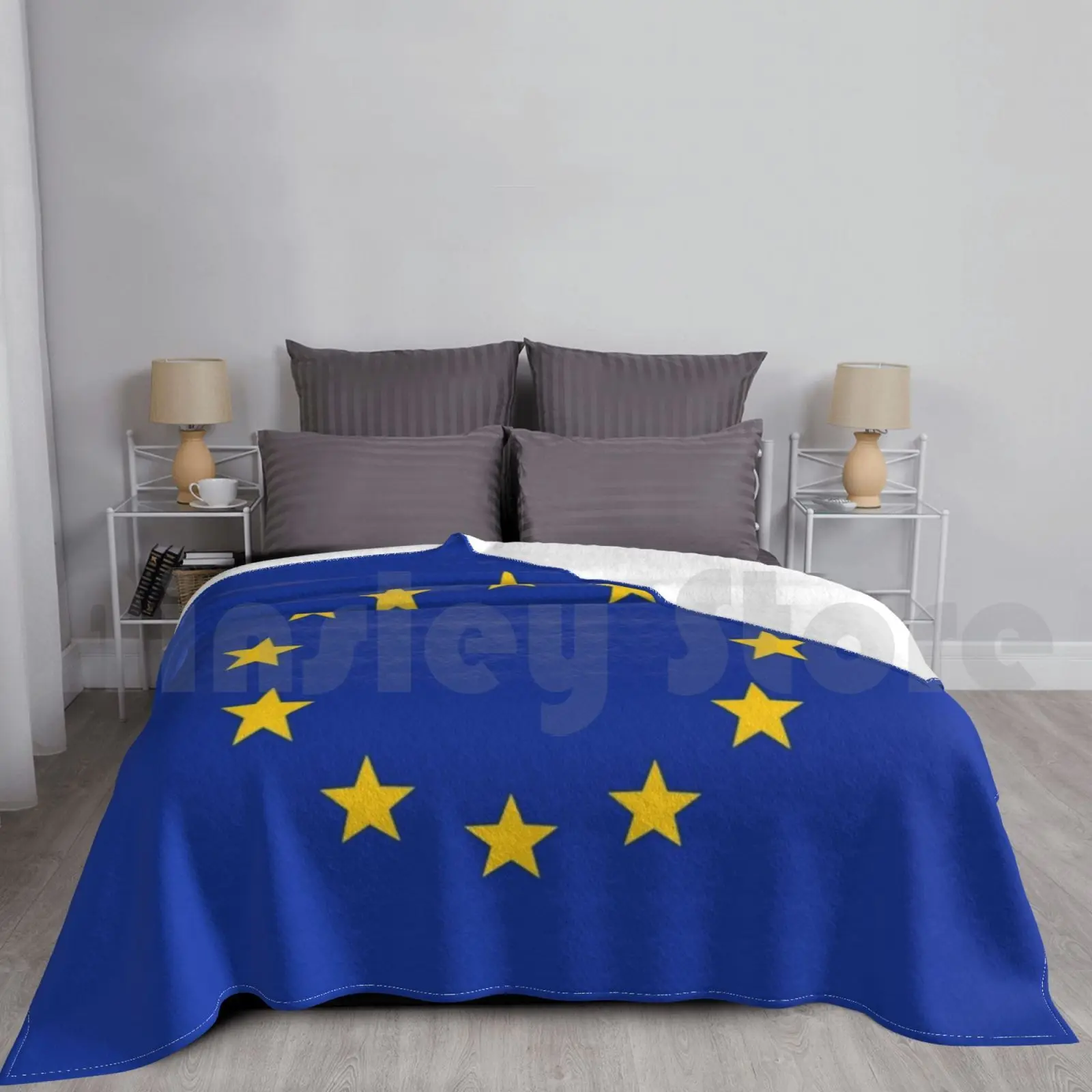 European Union Flag Face Blanket Super Soft Warm Light Thin Union Jack Flag Britain