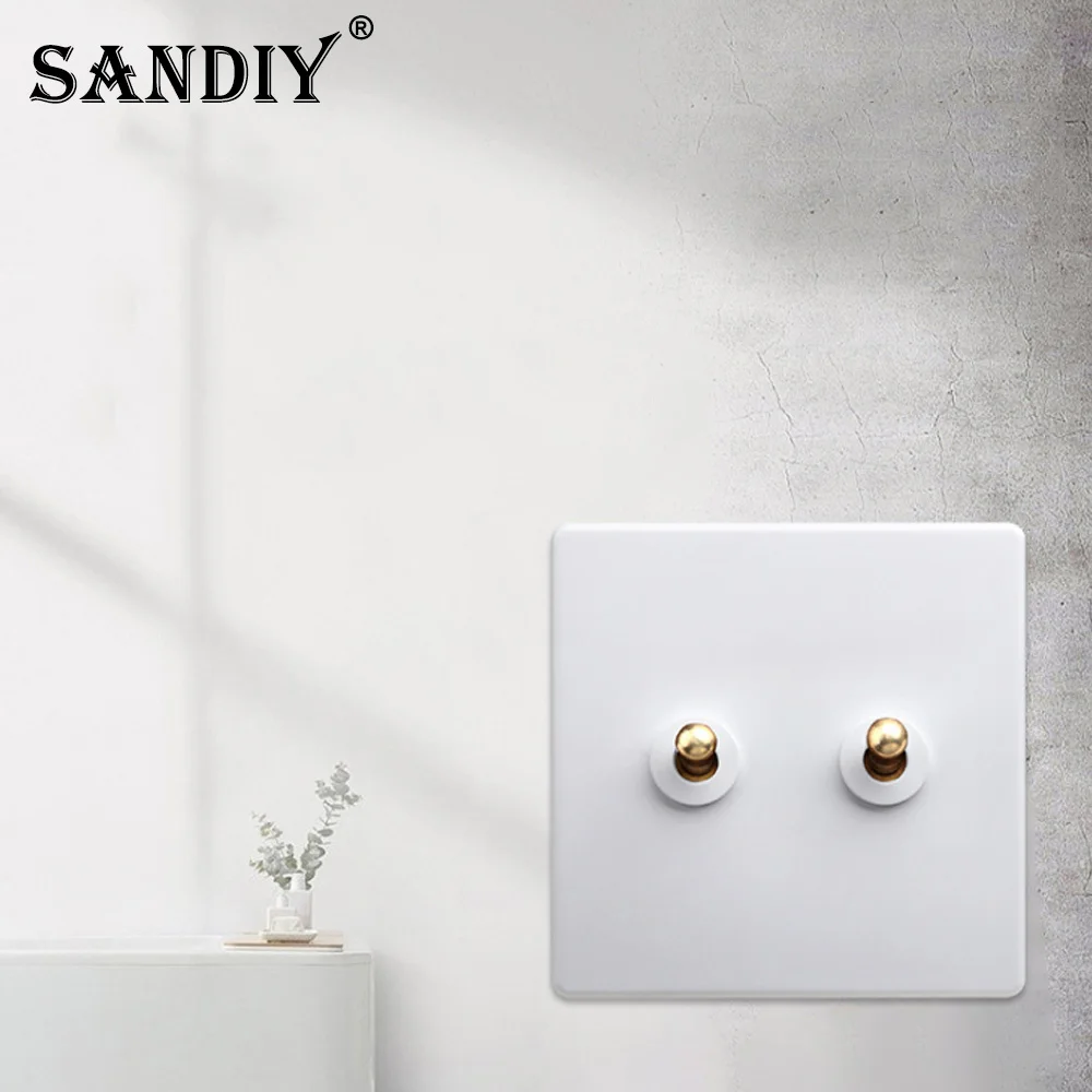 Lamp Wall Retro Lever Power Switch Panel Nordic Household White Toggle Concealed Switch Creative Personality Panel