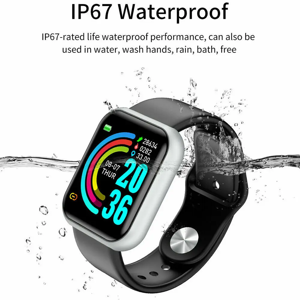 D20 D20S Pro Macaron reloj inteligente Smart Watch Y68 IP67 Y68s Waterproof Fitness Tracker Sports Wristband for IOS Android