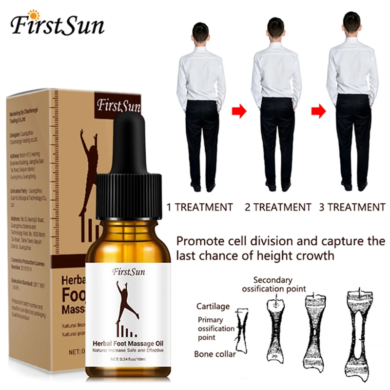 New Chinese Medicine Essence Fast Heighten Products Body Grow Taller Essential Oil Increased Height Foot Massage Bone Growth Oil