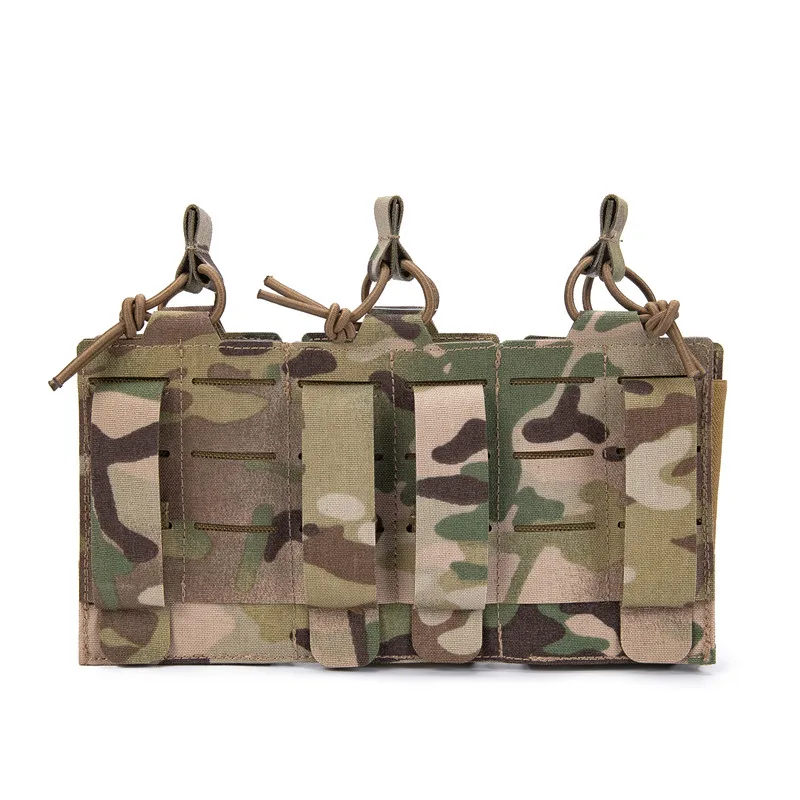 Triple Magazine Pouch Laser Cut Molle, 5.56 Rifle and Pistol