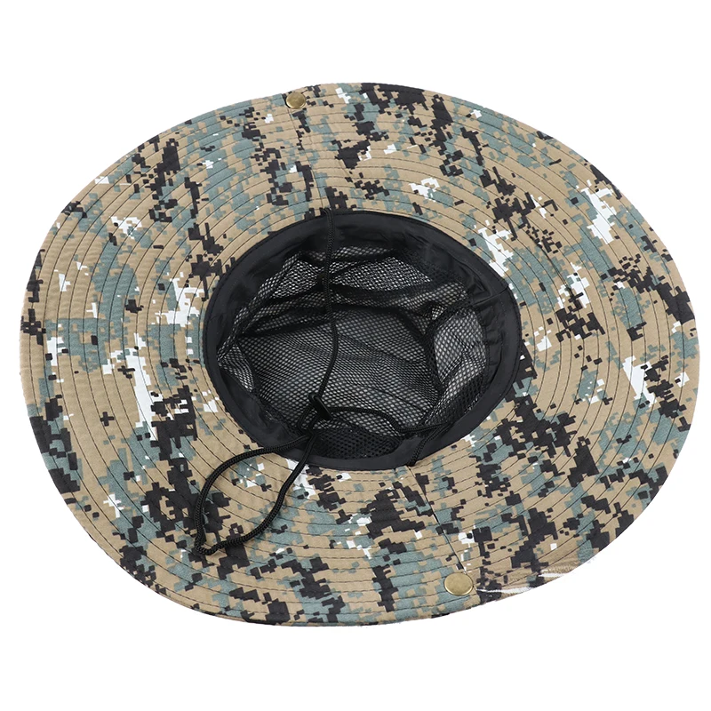 CAMOLAND UPF 50+ Sun Hats Men Long Wide Brim Bucket Hat Outdoor Camouflage Hiking Fishing Boonie Caps For Male Beach Hats