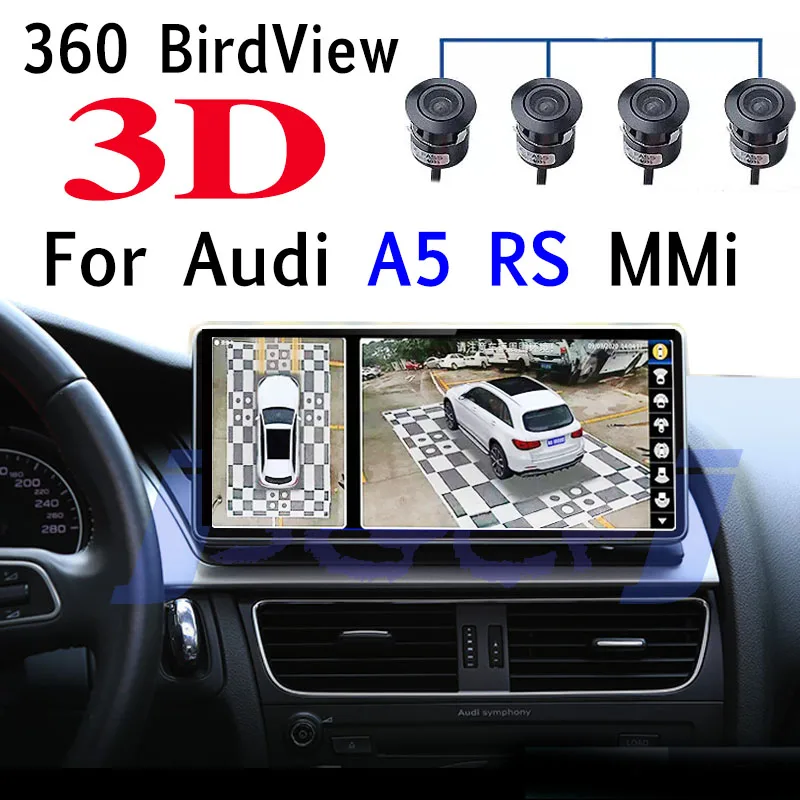 Car Stereo Audio Accessories Navigation GPS Navi Radio CarPlay 10.25 Screen For Audi A5 RS 8T 8F TDi TFSi MMi 360 BirdView