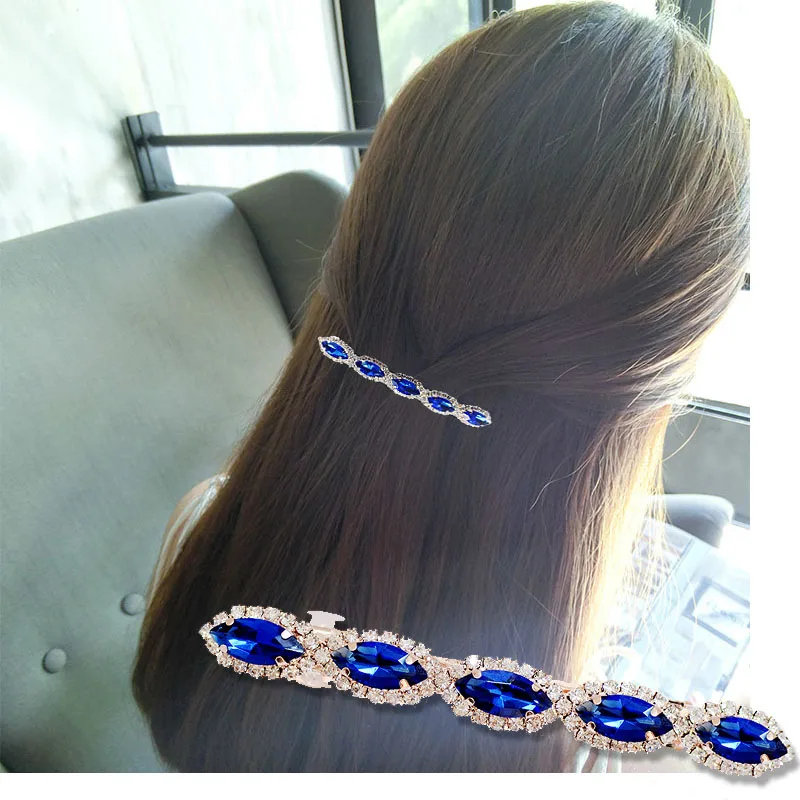 Rhinestone Metal Hairpin Women Crystal Hair Clip Barrettes MIx Color Girls Hair Accessories