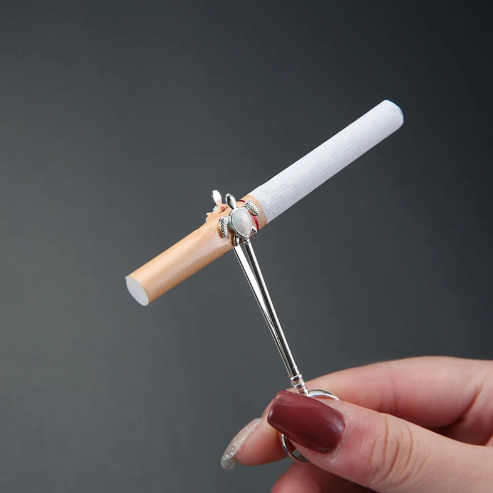 Metal Cigarette Hand Holder Vintage Finger Ring For Women Men Adjustable Slim Cigarettes Clip Smoking Holder Smoking Accessories