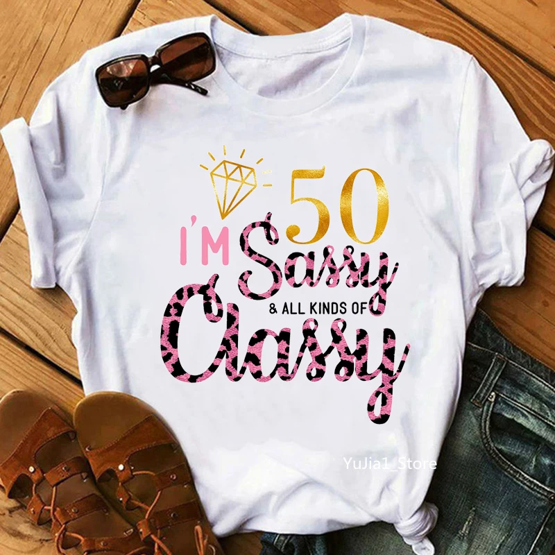 

Fabulous At 50th/60th Graphic Print T-Shirt Women'S Clothing Funny High Shoe Tshirt Femme Summer Fashion T Shirt Female Tops