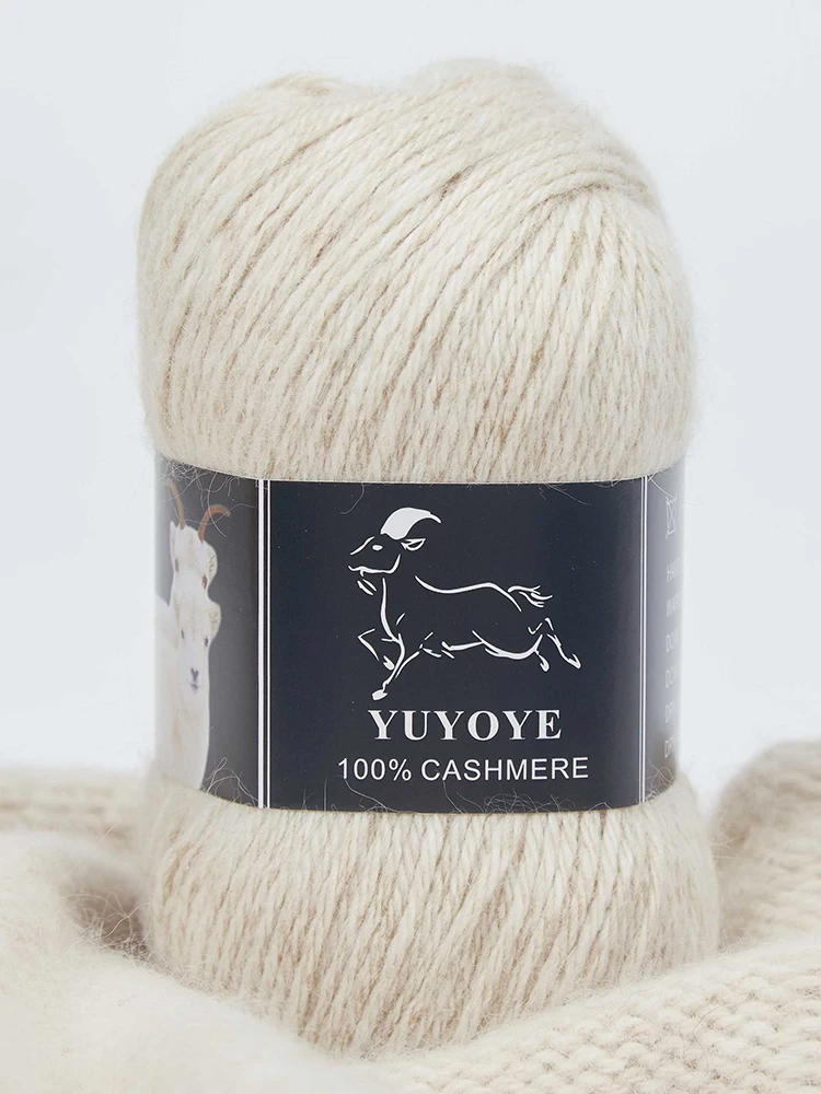 YUYOYE 100% Cashmere Yarn for Knitting 4-Ply Luxury Warm Lightweight Crochet Soft Hand-Knitting Yarn