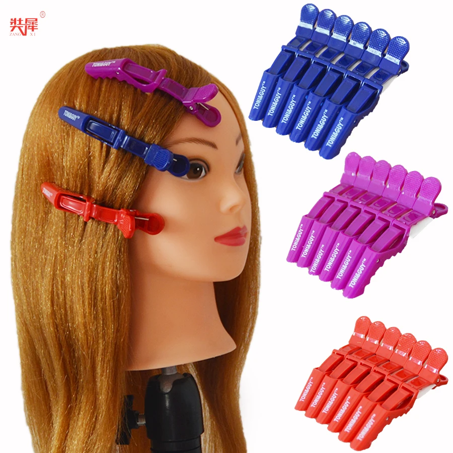 6pcs/lot Plastic Hair Clip Hairdressing Hairpin Hair Accessories  Clamps Claw Section Alligator Clips Barber For Salon Styling