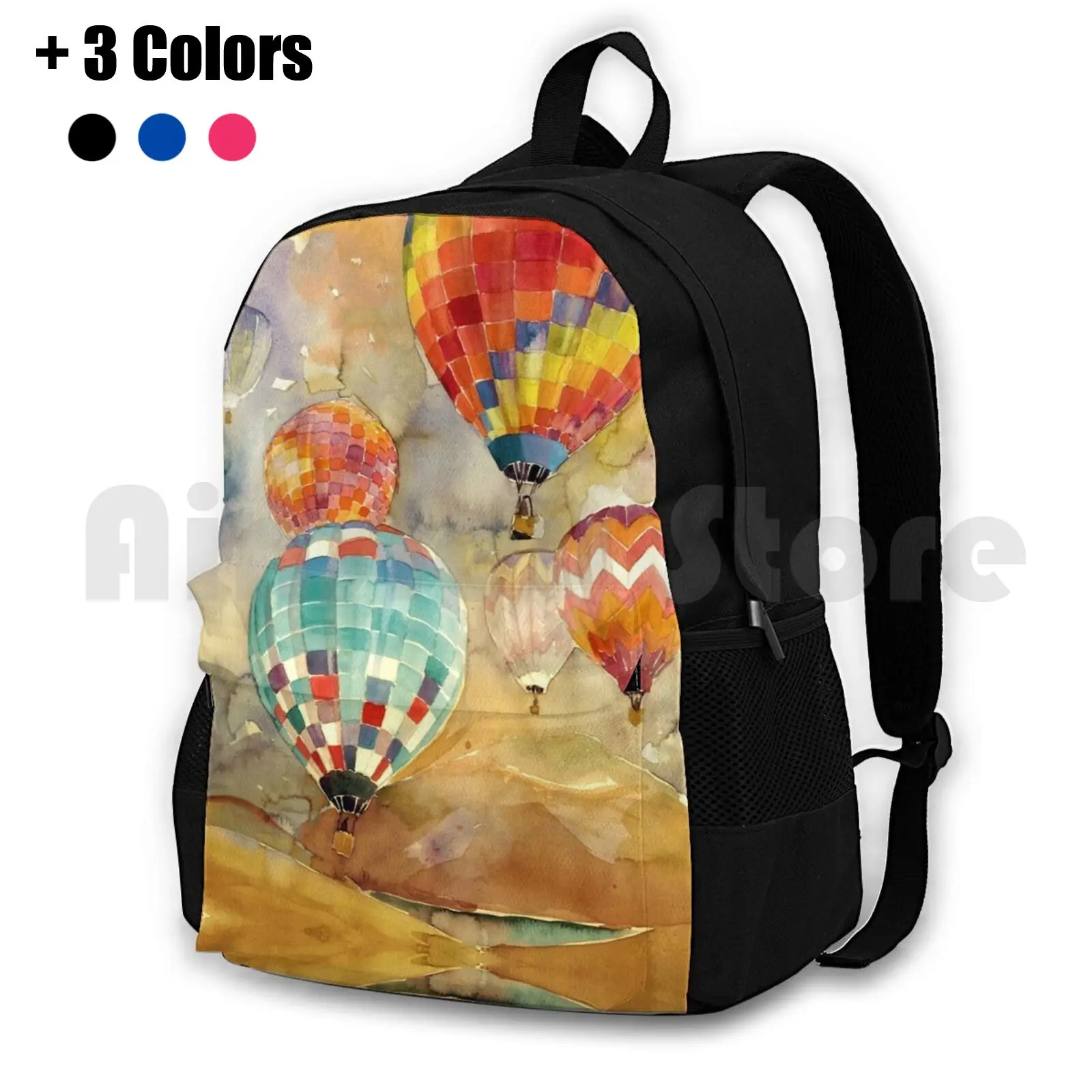 Balloons Outdoor Hiking Backpack Riding Climbing Sports Bag Watercolor Watercolour Watercolor Paris Artist Sketch Paper Pen