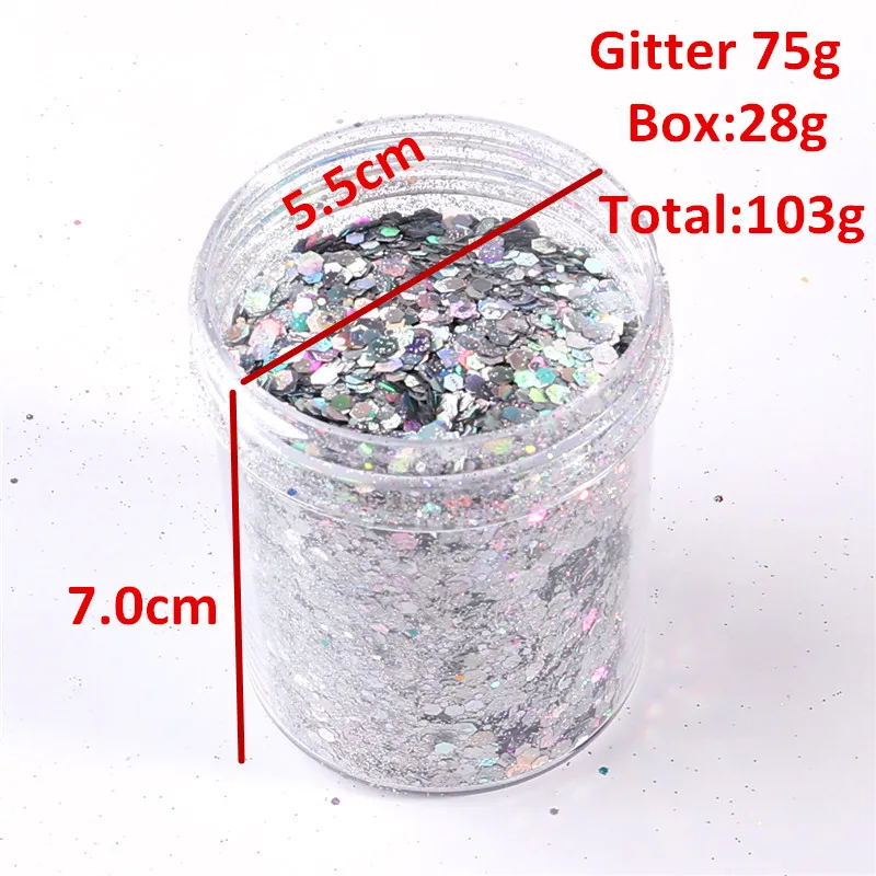 Mix 0.2-3mm Nail Mermaid Glitter Flakes Sparkly 3D Hexagon Laser Colorful Sequins Spangles Polish Manicure Nails Art Phone Decor