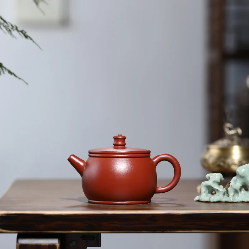 

|Yixing purple clay pot pure handmade authentic Dahongpao ball hole Han tile pot household tea pot set tea set single pot