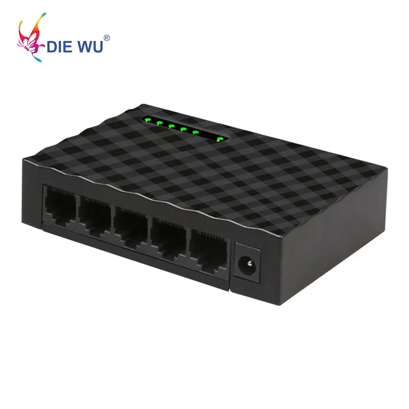 

DIEWU 5 ports RJ45 Ethernet Fast switch Network switch 10/100Mbps plug and play Full/Half duplex Factory price TXE029