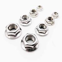 2/5/10/25pcs M3 M4 M5 M6 M8 M10 M12 High Quality Stainless Steel Hexagon Hex Head Serrated Spinlock Flange Nut Lock Nut DIN6923