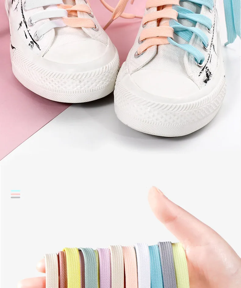 1 Paar Sneaker-Schnürsenkel, Schuhzubehör, Schnürsenkel für Schuhe, Unisex, flache Schnürsenkel, klassische Schnürsenkel, einfarbige Schuhbänder. – Detail 10